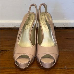 Guess open toe nude heel